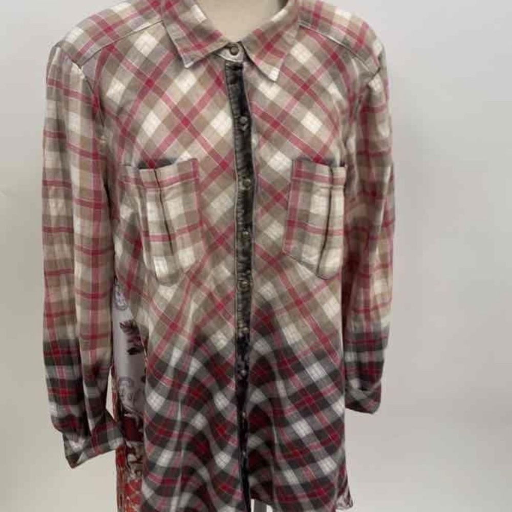 Plaid Button-Down Shirt for Women
